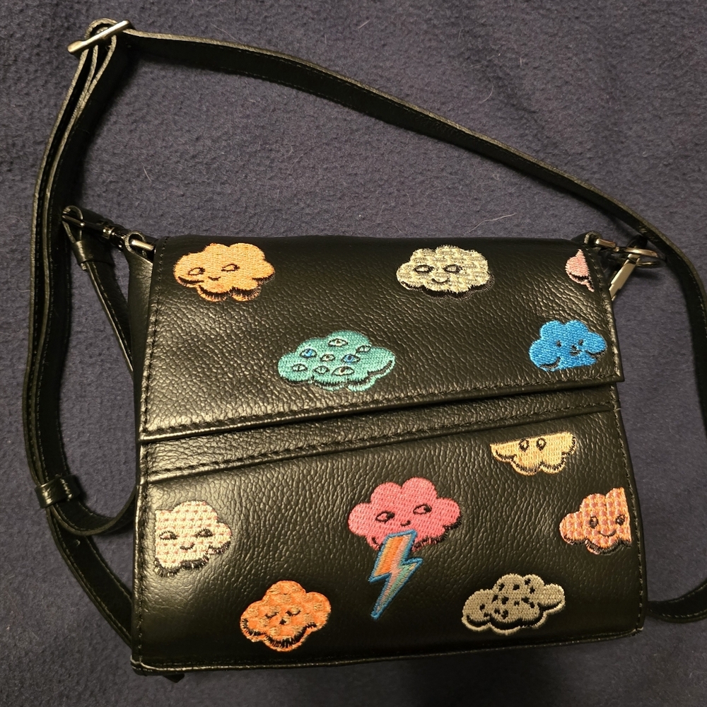 Min & Mon micro leather crossbody - Happy Clouds
